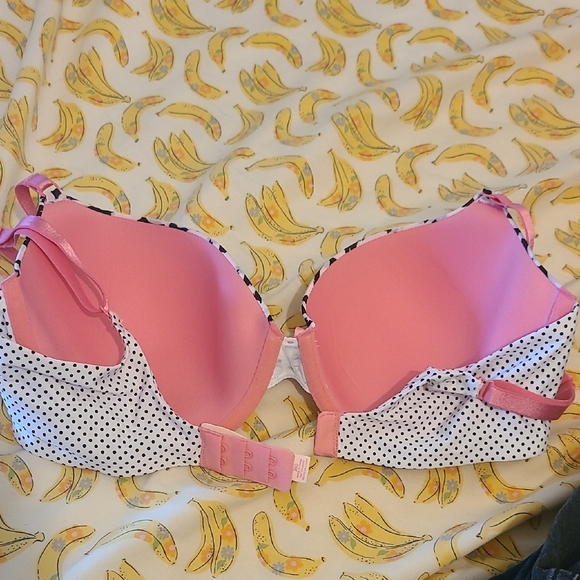 Victoria's Secret Black and White Dog Print Bra with Pink Straps - Picture 9 of 11